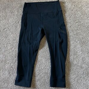 Blue Cropped Leggings